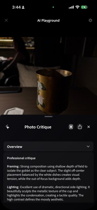 Adobe camera app’s new feature will critique your photos using AI